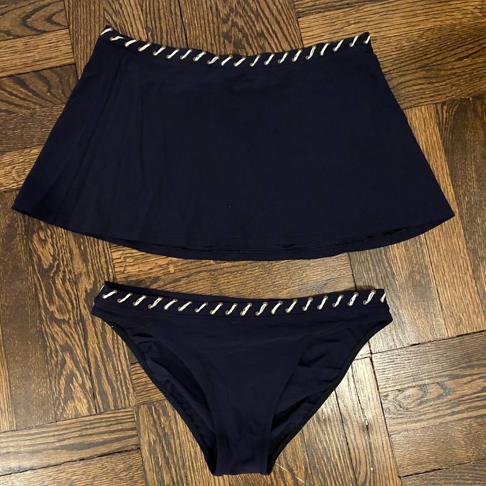 Matching black skirt and swim bottom